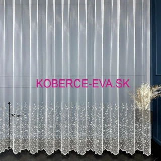 Záclona 123491 biela so zlatou výšivkou výška 275cm