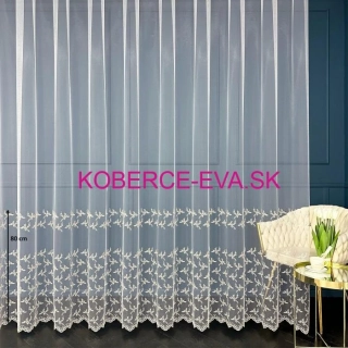 Záclona 123498 biela so zlatou výšivkou výška 280cm
