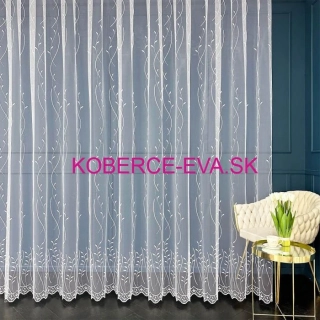 Záclona 123498 biela s bielou výšivkou výška 280cm
