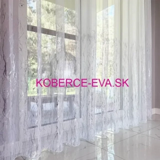 Záclona 0081-s biela s potlačou výška 300cm