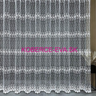 Záclona 39135 biela s výšivkou výška 280cm