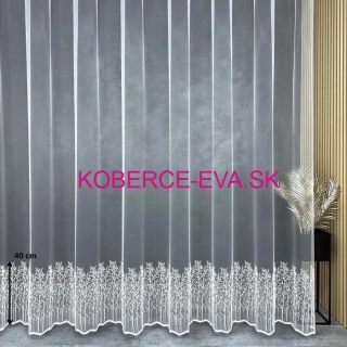 Záclona 121458 biela s výšivkou výška 280cm