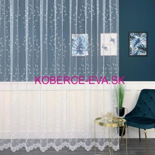 Záclona 24829 biela s výšivkou výška 280cm