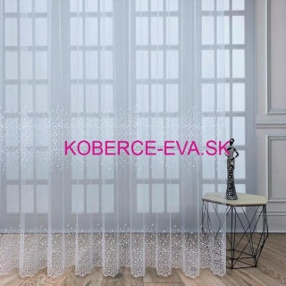 Záclona 9117 biela s výšivkou výška 160cm