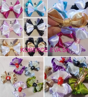 Mašľa do vlasov handmade - saténová mašľa srdiečková na francúzkej spone alebo sponke so zúbkami